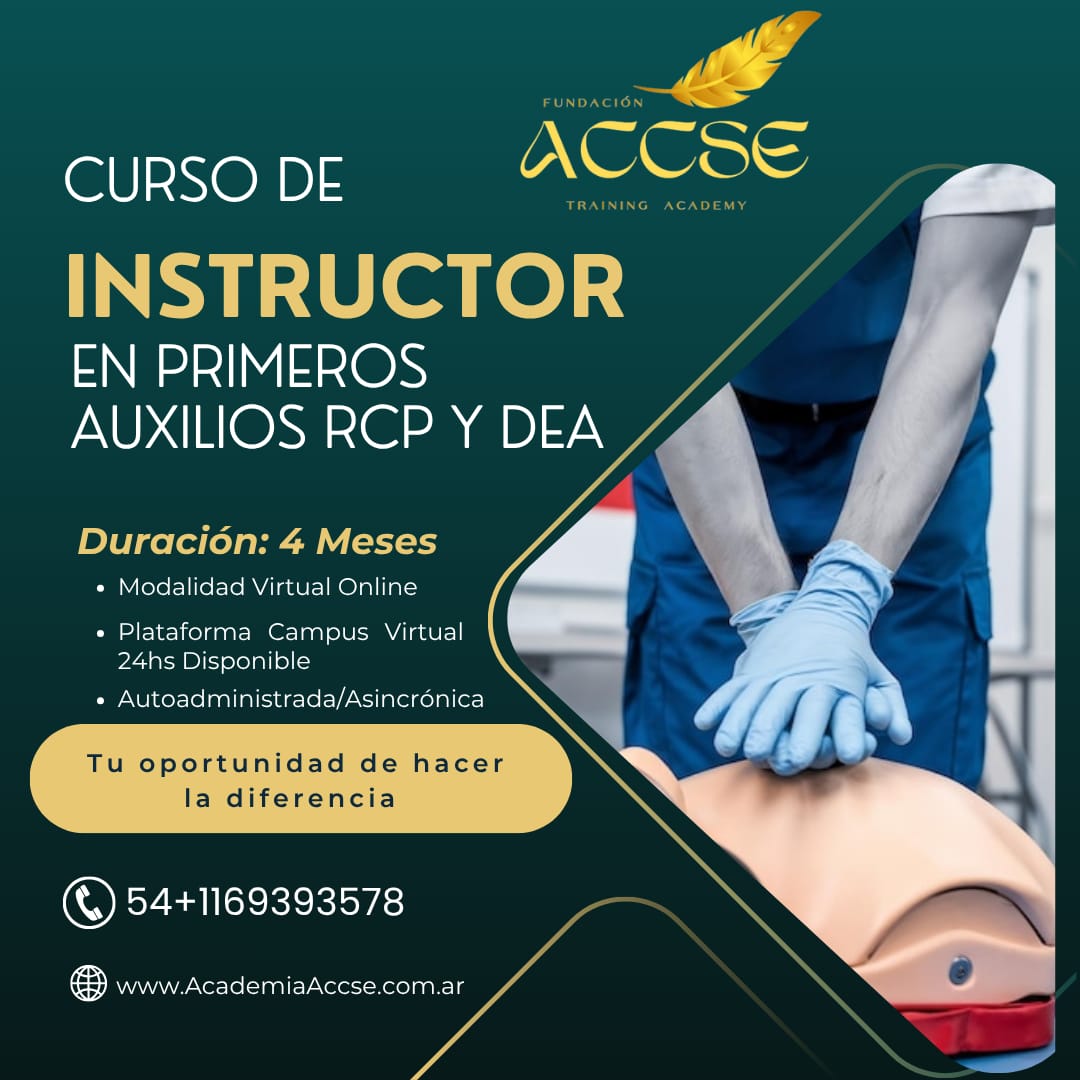 Instructor en Primeros Auxilios RCP y DEA